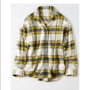 American Eagle NWT xxl yellow plaid flannel